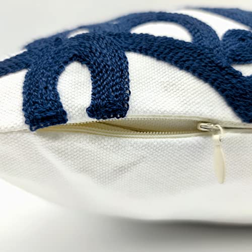 Alysheer Boho Embroidered Lumbar Throw Pillow Cover 12"x 20", 1pc Navy - color: Navy, size: 20" x 12" (Pack of 1)