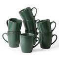 famiware Venus Coffee Mugs Set of 8, 13 oz Ceramic Stoneware Mug Cup Set - color: Dark Green, size: 8pcs