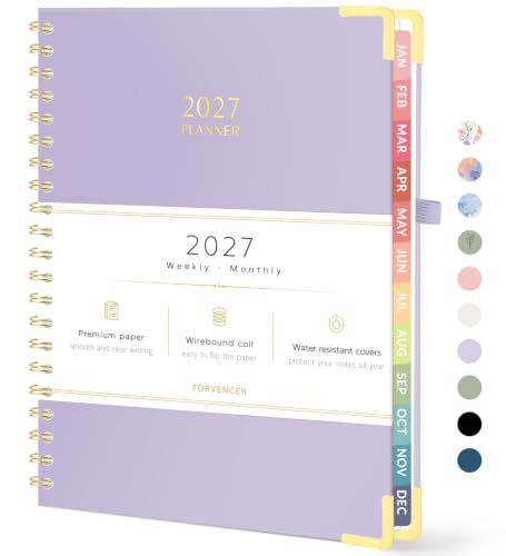Forvencer 2027 Planner Weekly and Monthly, Hardcover Calendar Planner, A4 - color: Purple, size: 8.5"x11" (Jan 2027 - Dec 2027)