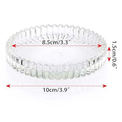 JUXYES Set of 5 Heat-Resistant Clear Glass Coaster for Hot and Cold Drinks - color: Clear, size: 5 Pack