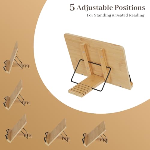 Book Stand, Book Holder for Reading Hands Free, Cookbook Stand - size: Small (11 × 7.87 in)