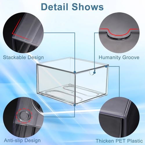 BTSKY 1 Pack Clear Index Card Box 3 x 5 Inch for Office Desk, Plastic
