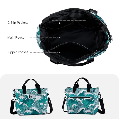 Crossbody Shoulder Bag for Women - Water Resistant Casual Handbag Purse with Multiple Pockets, Adjustable Strap - color: Tide Blue