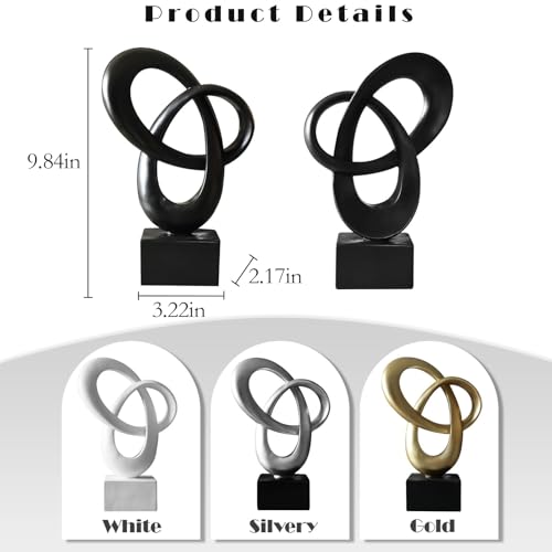 Dosker Abstract Sculpture Knot Decor Mobius Stripe Statue (Black) - color: Black