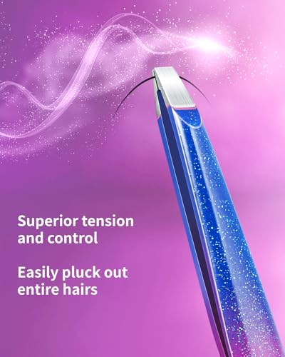MORGLES Tweezers Set 9 Pcs Nail Clipper Kit with Case for Eyebrows Grooming - color: D-purple