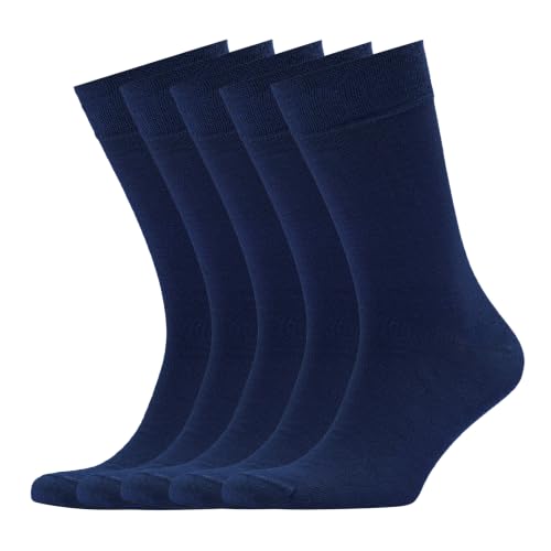 VRD Men's Dress Socks Bamboo Rayon, 5-Pack Crew Socks, Multiple Colors and Designs, Shoe Size 8-13, Gift Box - color: 11: Blue Navy, 5-pack Solid