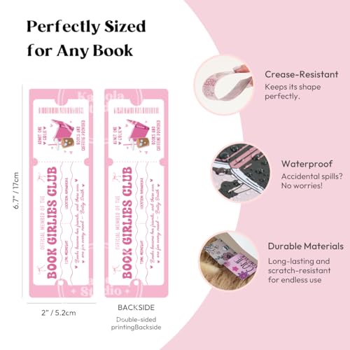 Kaciola Studio 10 PCS Book Lovers Club Bookmarks,Funny Bookmarks for Women,Double Sided Romance Booklover Gifts,Book Club Gifts for Romance Reader Friends Girls - color: Book Club