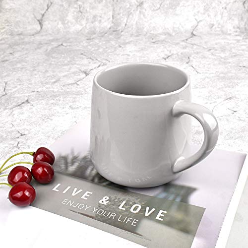 Bosmarlin Large Glossy Ceramic Coffee Mug, Grey Tea Cup for Office and Home, 18 oz, Suitable for Dishwasher and Microwave, 1 Pack (Grey) - color: Gray