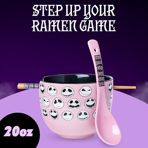 Silver Buffalo Nightmare Before Christmas Emotions, Ramen Bowl, 20oz - color: Nightmare Before Christmas Jack's Different Emotions Spoon, size: 20 Ounces (With Spoon)