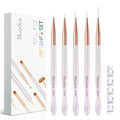 MelodySusie 5Pcs Nail Art Liner Brushes with Nail Brush Holder - color: Ombré-transparent