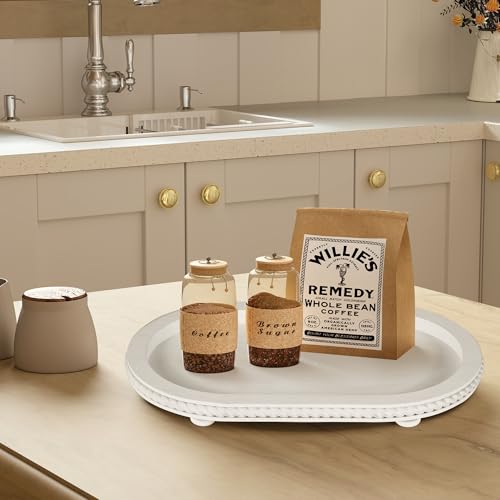Urban Deco Oval Wooden Tiered Tray, 1Pack - style: 1 tier-white