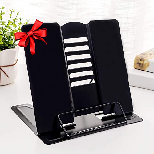 MSDADA 1PC Desk Book Stand Metal Reading Rest Book Holder, Cookbook Holder - color: Black