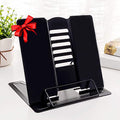 MSDADA 1PC Desk Book Stand Metal Reading Rest Book Holder, Cookbook Holder - color: Black