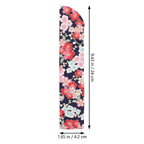 Japanese Fan Cover Silk Folding Hand Fan Sleeve Protective Carrying Case Pouch for Handheld 3.7X0.65 Inch Lightweight Storage Bag