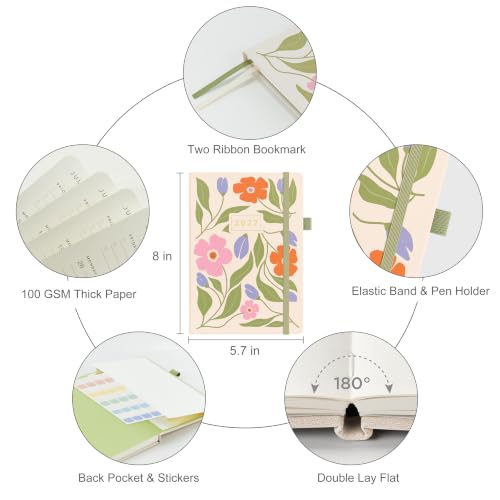 &And Per Se 2027 Planner, 12-Month Monthly & Weekly, 2027 Calendar Planner with 100gsm Paper, A5 Hardcover Faux Leather, 5.7" x 8" (Botanical Floral) - color: Botanical Floral, size: 5.7" x 8"(Jan 2027-Dec 2027)