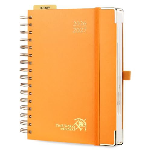 POPRUN 2026-2027 Daily Planner One Page Per Day, 5.75" x 8.5", Day Planner - color: Orange, size: Medium - 5.75" x 8.5", style: Academic Year 2026-2027