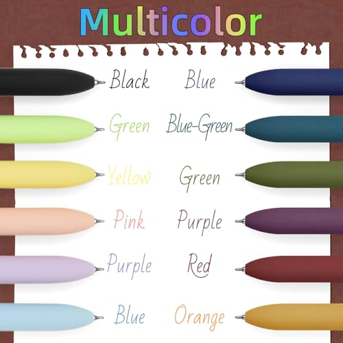 UIXJODO Colored Pens, 12 Pcs Colorful Pens Fine Point Smooth Writing Pen, 0.5mm Colored Ink Gel Pen for Journaling Note Taking, School Supplies Gifts for Women (12 Pcs Gold Vibrant and Vintage) - color: 12 Pcs Gold Vibrant and Vintage - Colored Ink