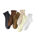 DQCUTE Women's Ruffled Ankle Cotton Crew Socks, 6 Pairs - color: Mixed Color-1 (6 Pairs)