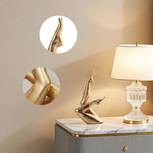 Golden Legs Sculpture Resin Statues Living Room Home Decor Bent Leg - color: Bent Leg