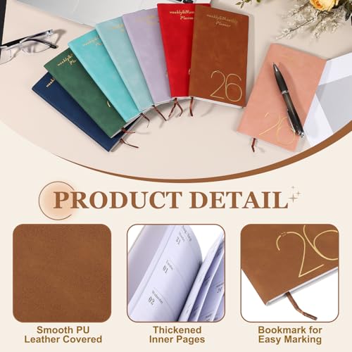 PATIKIL 2026 Daily Planner Notebook, A6 64 Sheets Undated to Do List Daily Weekly Monthly Goals Tracker Pocket Notebook for Office Home Study Work Time Management Fitness Habit, Brown - color: Brown