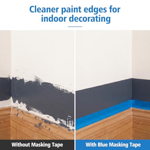 10Rolls Blue Painters Tape 30MM × 55Yd Wide Blue Masking Tape for Painting - size: 1.2inch-10rolls