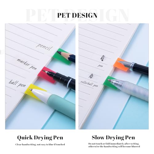 Golcellia 300 Pcs Sticky Tabs, Writable Annotation Tabs for Books - color: Red,orange,green,blue,yellow