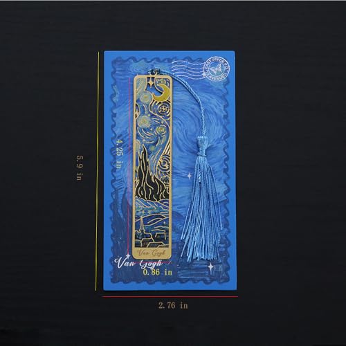 Bookmarks, Golden Oil Painting Theme Gift, Adults, Teens, 1 Pack - style: starry sky