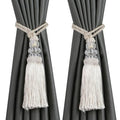 2 Pack Curtain Tiebacks with Tassel, Beige - color: Beige, size: 2