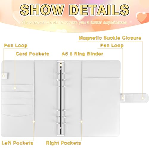 Kpop Photocard Binder, PU Leather A5 Photocard Holder with 200 Pocket, K-Pop Korean Pop Photocard Holder Binder Book, 4 Photo Style Photo Card Album Trading Cards Organizer(White) - color: White