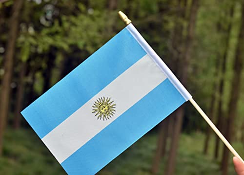 25Pack Small Argentina Flag Handheld Mini Argentine Flag on Stick 5x8 Inch - color: Argentina