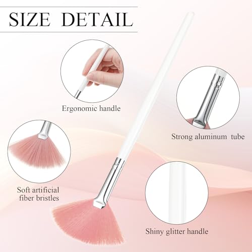 Maitys 9 Pieces Facial Fan Mask Brushes, Pink,Yellow,White - color: Pink,Yellow,White