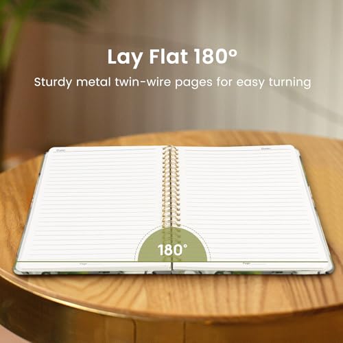 Taja Spiral Lined Journal for Women, Pretty Hardcover Journal Notebook, A5 - color: J-White Blossom
