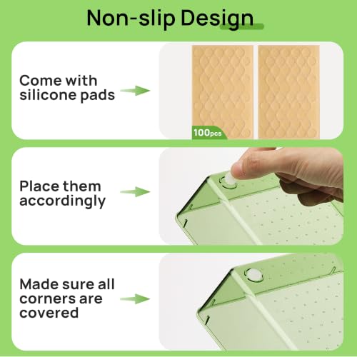 Vtopmart 25 Pack Plastic Drawer Organizers with Anti-slip Rubber Pads - color: Clear Green