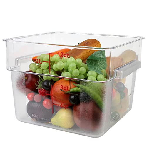 Tiger Chef 12 Quart Commercial Grade Clear Food Storage Square Polycarbonate Containers With Blue Lids 4 Pack - style: 12 Quart