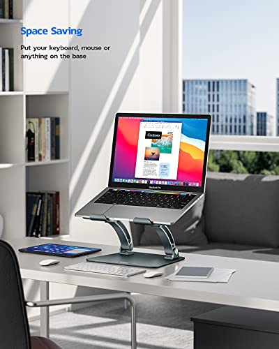 Nulaxy Fully Adjustable Laptop Stand for Desk, Dual Foldable Computer Riser - color: Black