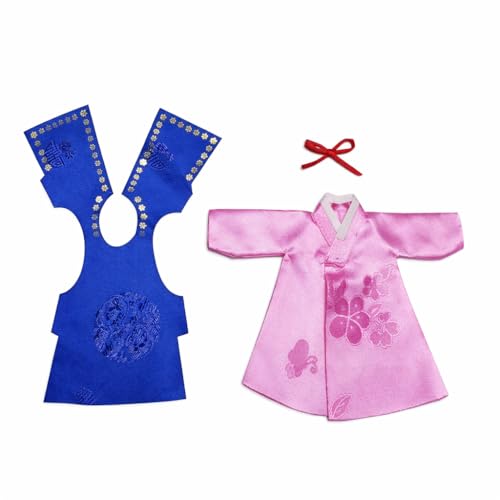 No-Needle DIY Korean Mini Hanbok Craft Kit with Real Fabric (2-in-1 Set)