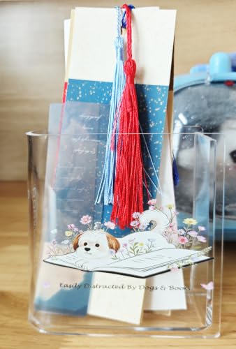 Book Shaped Bookmark Holder, Reading Accessories Gift for Book Lovers, Women, Librarians (Dog) - style: dog