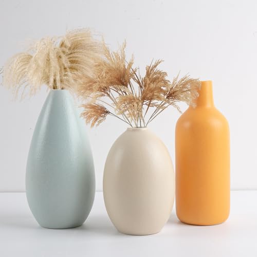 Flower Ceramic Vase for Home Decor, Minimalist Decorative Vases Set