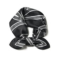 100% Mulberry Silk Scarf - 21" Square Lightweight Neckerchief, Gift Packed - color: Black-3