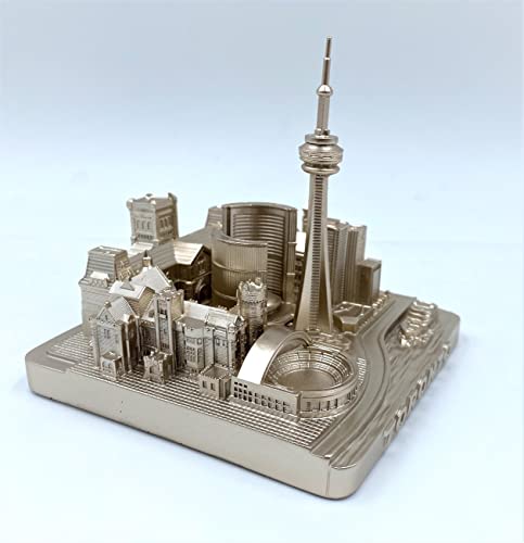 ZIZO Modern The World Landmarks Model Buildings City Skyline Statue for Home Decor for Boy Friends Gold 4" (Toronto) - color: Toronto