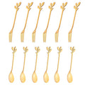 12Pack Stainless Steel Creative Coffee & Dessert Spoons, 4.8 Inches (Gold, Style 3) - color: Gold,Style 3