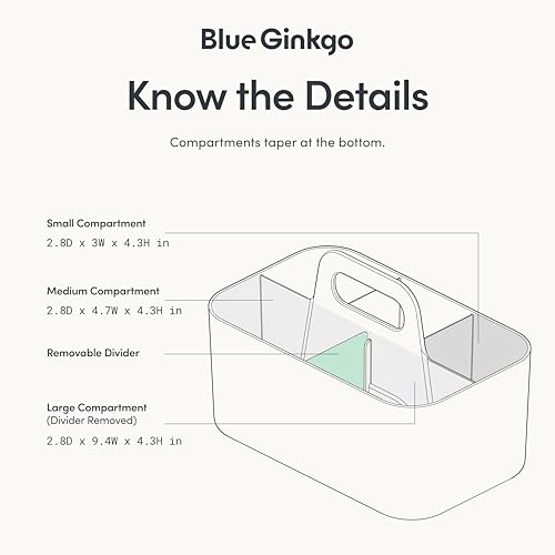 BLUE GINKGO Stackable Organizer Caddy, Rectangle, White, Made in Korea - color: WHITE, size: Rectangle