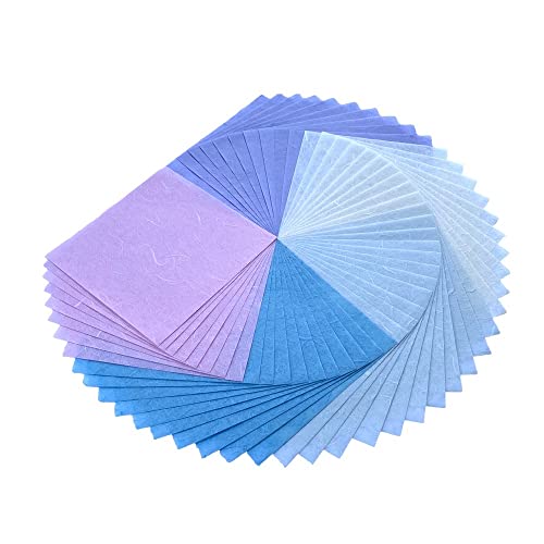 Natural Fiber Mulberry Paper Sheets 6 x 6 Inches, 50 PCS Handmade Craft Paper for Origami, Scrapbooking, Card Making, DIY Decoration, Mixed Media Art (Pastel Color, 6x6 Inch) - color: Pastel Color, size: 6 x 6 inches