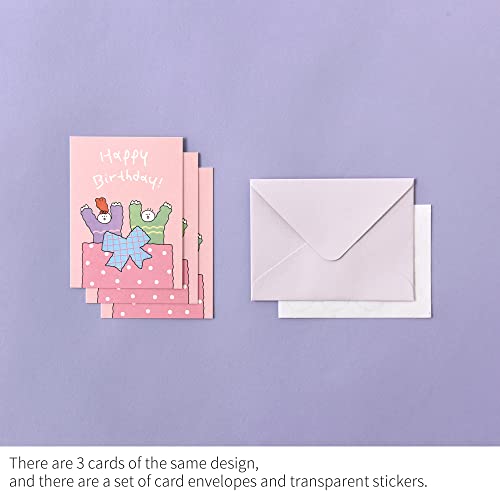 Monolike Day-by-day Card, Olly Molly Birthday - Mix 36 Mini Single cards, 36 envelopes, 36 stickers Package - color: Olly Molly Birthday