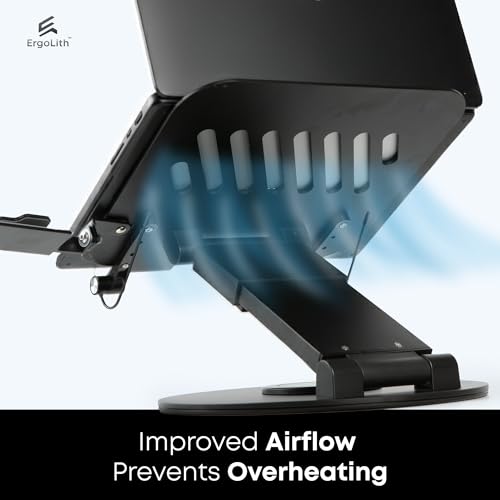 3 in 1 Laptop Stand for Desk, Book Stand & Phone Holder, Sky Black