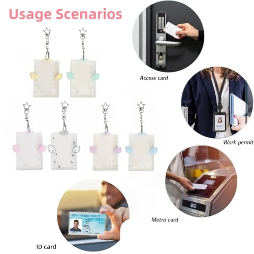 2-Pack Wing Shaped Photocard Holder - Clear Acrylic Cute Photocard Holder Keychain,Bus Cards,Ideal Gift for Fans - color: Purple/Blue