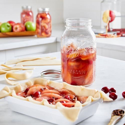 Ball Regular Mouth Glass Mason Jars with Lids and Bands, Used for Canning (Quart, 32 Ounce (Pack of 4)) - color: Clear, size: 32 Oz (Pack of 4)