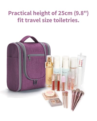 Narwey Hanging Travel Toiletry Bag for Women, Cosmetic Makeup Bag - color: AA-Purple, size: Medium