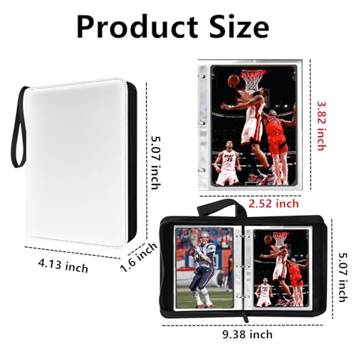 Mini Card Binder, 1-Pocket Super Lightweight Zipper Binder Holds 80+ Trading Cards, Small Cards Binder for TCG, MTG, Sports & Game Cards, Portable Gift for Girls & Collectors (White) - color: White