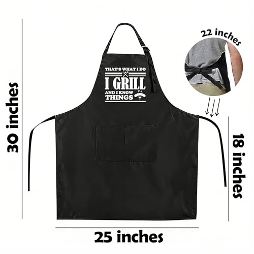 Funny Apron for Men Women,Humorous Kitchen Apron- Grilling Cooking BBQ Accessories, Gift for Dad Husband - color: That's What I Do I Grill